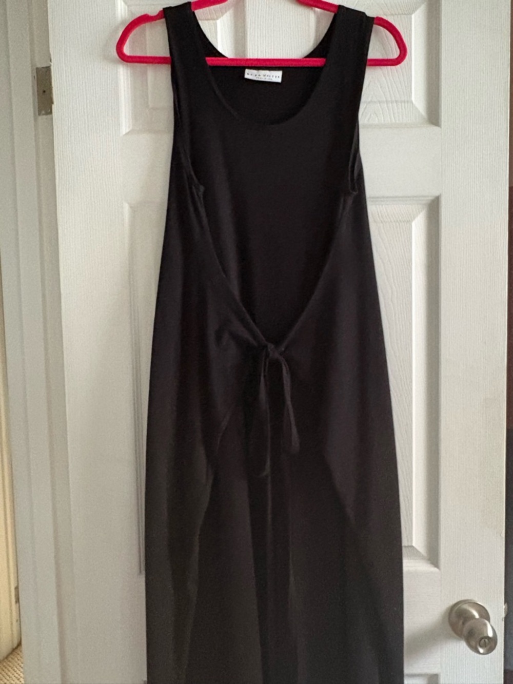 bryn Walker Black Sleeveless Tie-Front Maxi Dress